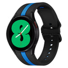 For Samsung Galaxy Watch4 40/44mm / Watch4 Classic 42/46mm Three Vertical Stripes Two-color Silicone Watch Band - DealBuddy