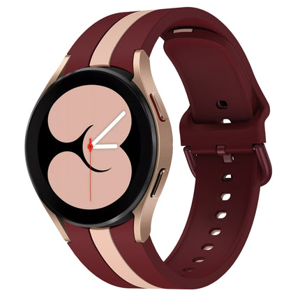 For Samsung Galaxy Watch4 40/44mm / Watch4 Classic 42/46mm Three Vertical Stripes Two-color Silicone Watch Band - DealBuddy