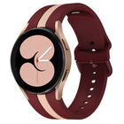 For Samsung Galaxy Watch4 40/44mm / Watch4 Classic 42/46mm Three Vertical Stripes Two-color Silicone Watch Band - DealBuddy
