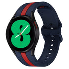 For Samsung Galaxy Watch4 40/44mm / Watch4 Classic 42/46mm Three Vertical Stripes Two-color Silicone Watch Band