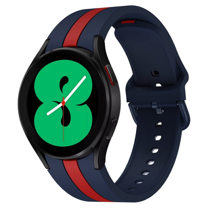 For Samsung Galaxy Watch4 40/44mm / Watch4 Classic 42/46mm Three Vertical Stripes Two-color Silicone Watch Band - DealBuddy