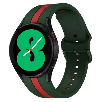 For Samsung Galaxy Watch4 40/44mm / Watch4 Classic 42/46mm Three Vertical Stripes Two-color Silicone Watch Band - DealBuddy