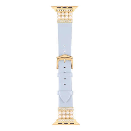 Pearl Diamond Leather Watch Band For Apple Watch Series, 7 41mm / 6&SE&5&4 40mm / 3&2&1 38mm, 7 45mm / 6&SE&5&4 44mm / 3&2&1 42mm - DealBuddy
