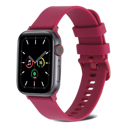 Plain Weave Silicone Watch Band For Apple Watch Series, 7 41mm / 6&SE&5&4 40mm / 3&2&1 38mm, 7 45mm / 6&SE&5&4 44mm / 3&2&1 42mm - DealBuddy