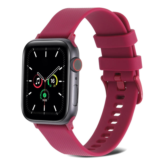 Plain Weave Silicone Watch Band For Apple Watch Series, 7 41mm / 6&SE&5&4 40mm / 3&2&1 38mm, 7 45mm / 6&SE&5&4 44mm / 3&2&1 42mm - DealBuddy