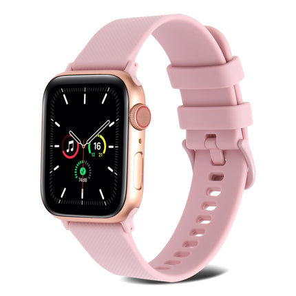 Plain Weave Silicone Watch Band For Apple Watch Series, 7 41mm / 6&SE&5&4 40mm / 3&2&1 38mm, 7 45mm / 6&SE&5&4 44mm / 3&2&1 42mm - DealBuddy