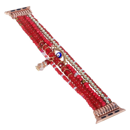 Eye Bead Chain Watch Band For Apple Watch Series, 7 41mm / 6&SE&5&4 40mm / 3&2&1 38mm, 7 45mm / 6&SE&5&4 44mm / 3&2&1 42mm - DealBuddy