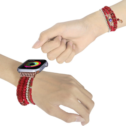 Eye Bead Chain Watch Band For Apple Watch Series, 7 41mm / 6&SE&5&4 40mm / 3&2&1 38mm, 7 45mm / 6&SE&5&4 44mm / 3&2&1 42mm - DealBuddy