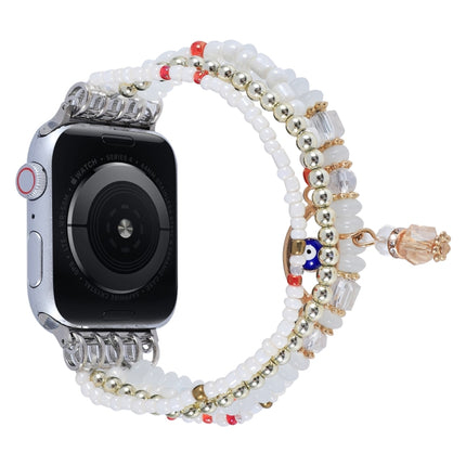 Eye Bead Chain Watch Band For Apple Watch Series, 7 41mm / 6&SE&5&4 40mm / 3&2&1 38mm, 7 45mm / 6&SE&5&4 44mm / 3&2&1 42mm - DealBuddy