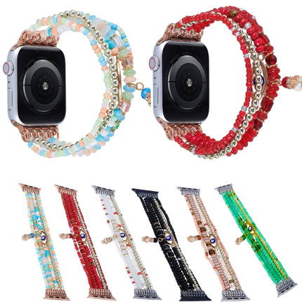 Eye Bead Chain Watch Band For Apple Watch Series, 7 41mm / 6&SE&5&4 40mm / 3&2&1 38mm, 7 45mm / 6&SE&5&4 44mm / 3&2&1 42mm - DealBuddy