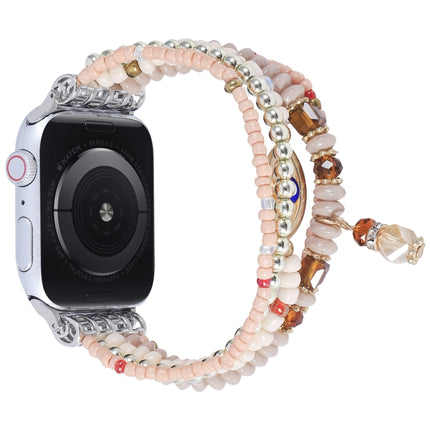 Eye Bead Chain Watch Band For Apple Watch Series, 7 41mm / 6&SE&5&4 40mm / 3&2&1 38mm, 7 45mm / 6&SE&5&4 44mm / 3&2&1 42mm - DealBuddy