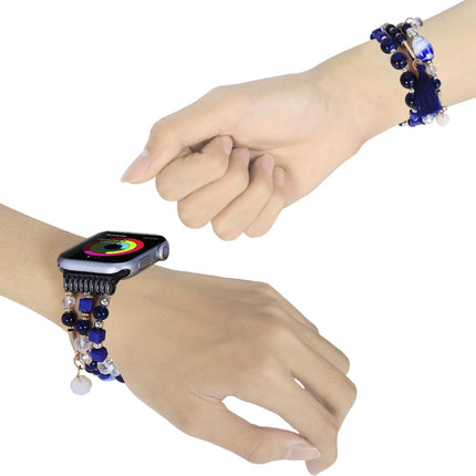 Round Bead Chain Watch Band For Apple Watch Series, 7 41mm / 6&SE&5&4 40mm / 3&2&1 38mm, 7 45mm / 6&SE&5&4 44mm / 3&2&1 42mm - DealBuddy