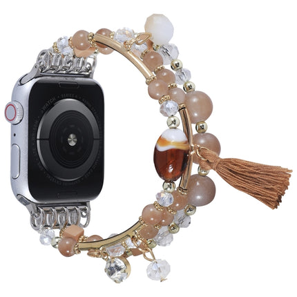 Round Bead Chain Watch Band For Apple Watch Series, 7 41mm / 6&SE&5&4 40mm / 3&2&1 38mm, 7 45mm / 6&SE&5&4 44mm / 3&2&1 42mm - DealBuddy