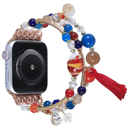 Round Bead Chain Watch Band For Apple Watch Series, 7 41mm / 6&SE&5&4 40mm / 3&2&1 38mm, 7 45mm / 6&SE&5&4 44mm / 3&2&1 42mm - DealBuddy