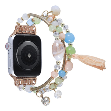 Round Bead Chain Watch Band For Apple Watch Series, 7 41mm / 6&SE&5&4 40mm / 3&2&1 38mm, 7 45mm / 6&SE&5&4 44mm / 3&2&1 42mm - DealBuddy