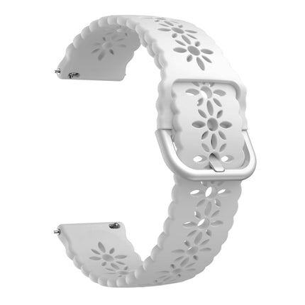 Plum Blossom Hollowed Silicone Watch Band, For Samsung Galaxy Watch4 20mm, For Huawei Watch GT 3 Pro 22mm - DealBuddy