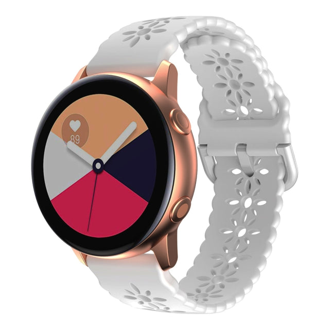 Plum Blossom Hollowed Silicone Watch Band, For Samsung Galaxy Watch4 20mm, For Huawei Watch GT 3 Pro 22mm - DealBuddy