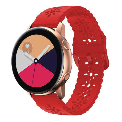 Plum Blossom Hollowed Silicone Watch Band, For Samsung Galaxy Watch4 20mm, For Huawei Watch GT 3 Pro 22mm - DealBuddy