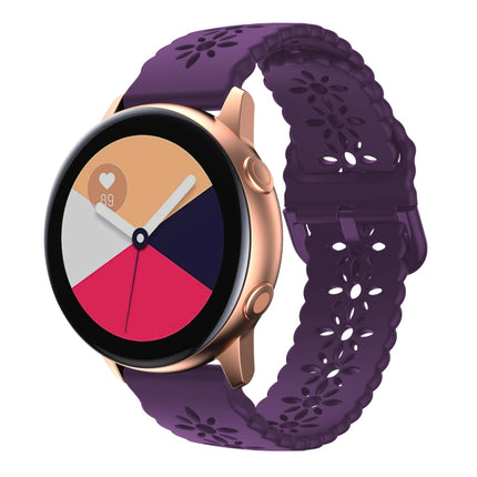 Plum Blossom Hollowed Silicone Watch Band, For Samsung Galaxy Watch4 20mm, For Huawei Watch GT 3 Pro 22mm - DealBuddy