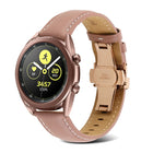 Butterfly Buckle Stitching Genuine Leather Watch Band, For Samsung Galaxy Watch4 20mm, For Huawei Watch GT 3 Pro 22mm - DealBuddy