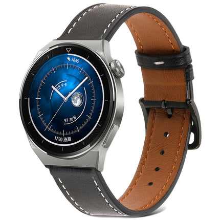 Plain Weave Genuine Leather Watch Band, For Samsung Galaxy Watch4 20mm, For Huawei Watch GT 3 Pro 22mm - DealBuddy