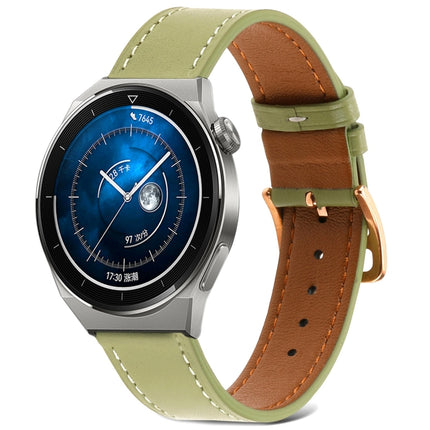 Plain Weave Genuine Leather Watch Band, For Samsung Galaxy Watch4 20mm, For Huawei Watch GT 3 Pro 22mm - DealBuddy