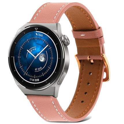 Plain Weave Genuine Leather Watch Band, For Samsung Galaxy Watch4 20mm, For Huawei Watch GT 3 Pro 22mm - DealBuddy