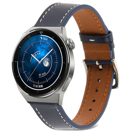 Plain Weave Genuine Leather Watch Band, For Samsung Galaxy Watch4 20mm, For Huawei Watch GT 3 Pro 22mm - DealBuddy
