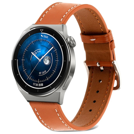 Plain Weave Genuine Leather Watch Band, For Samsung Galaxy Watch4 20mm, For Huawei Watch GT 3 Pro 22mm - DealBuddy