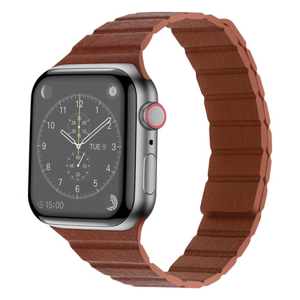 Strong Magnetic Leather Watch Band For Apple Watch Series, 7 41mm / 6&SE&5&4 40mm / 3&2&1 38mm, 7 45mm / 6&SE&5&4 44mm / 3&2&1 42mm - DealBuddy