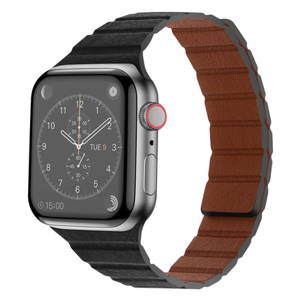 Strong Magnetic Leather Watch Band For Apple Watch Series, 7 41mm / 6&SE&5&4 40mm / 3&2&1 38mm, 7 45mm / 6&SE&5&4 44mm / 3&2&1 42mm - DealBuddy