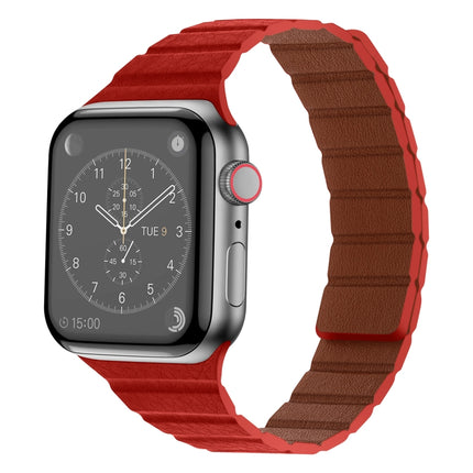 Strong Magnetic Leather Watch Band For Apple Watch Series, 7 41mm / 6&SE&5&4 40mm / 3&2&1 38mm, 7 45mm / 6&SE&5&4 44mm / 3&2&1 42mm - DealBuddy