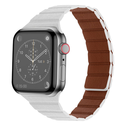 Strong Magnetic Leather Watch Band For Apple Watch Series, 7 41mm / 6&SE&5&4 40mm / 3&2&1 38mm, 7 45mm / 6&SE&5&4 44mm / 3&2&1 42mm - DealBuddy