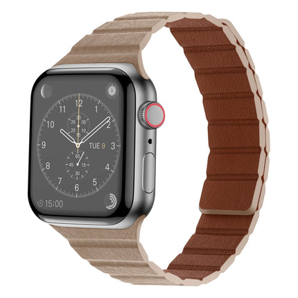 Strong Magnetic Leather Watch Band For Apple Watch Series, 7 41mm / 6&SE&5&4 40mm / 3&2&1 38mm, 7 45mm / 6&SE&5&4 44mm / 3&2&1 42mm - DealBuddy