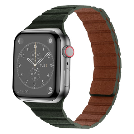 Strong Magnetic Leather Watch Band For Apple Watch Series, 7 41mm / 6&SE&5&4 40mm / 3&2&1 38mm, 7 45mm / 6&SE&5&4 44mm / 3&2&1 42mm - DealBuddy