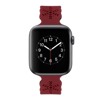 Snowflake Silicone Watch Band For Apple Watch Series, 7 41mm / 6&SE&5&4 40mm / 3&2&1 38mm, 7 45mm / 6&SE&5&4 44mm / 3&2&1 42mm - DealBuddy