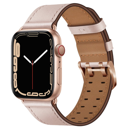 Double Buckles Leather Watch Band For Apple Watch Series, 7 41mm / 6&SE&5&4 40mm / 3&2&1 38mm, 7 45mm / 6&SE&5&4 44mm / 3&2&1 42mm - DealBuddy