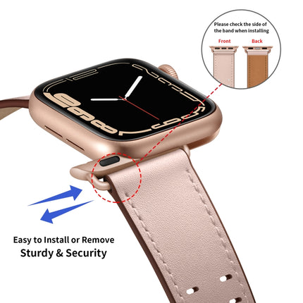 Double Buckles Leather Watch Band For Apple Watch Series, 7 41mm / 6&SE&5&4 40mm / 3&2&1 38mm, 7 45mm / 6&SE&5&4 44mm / 3&2&1 42mm - DealBuddy