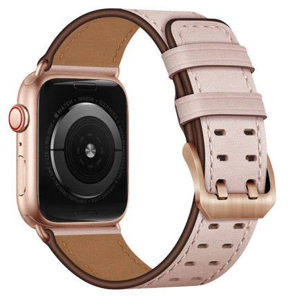Double Buckles Leather Watch Band For Apple Watch Series, 7 41mm / 6&SE&5&4 40mm / 3&2&1 38mm, 7 45mm / 6&SE&5&4 44mm / 3&2&1 42mm - DealBuddy
