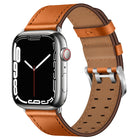 Double Buckles Leather Watch Band For Apple Watch Series, 7 41mm / 6&SE&5&4 40mm / 3&2&1 38mm, 7 45mm / 6&SE&5&4 44mm / 3&2&1 42mm - DealBuddy