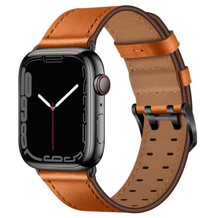 Double Buckles Leather Watch Band For Apple Watch Series, 7 41mm / 6&SE&5&4 40mm / 3&2&1 38mm, 7 45mm / 6&SE&5&4 44mm / 3&2&1 42mm - DealBuddy