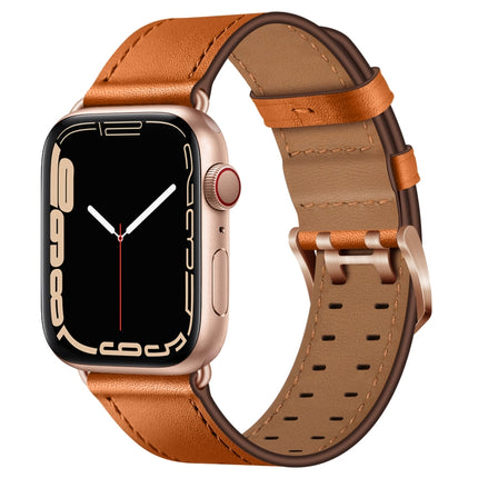 Double Buckles Leather Watch Band For Apple Watch Series, 7 41mm / 6&SE&5&4 40mm / 3&2&1 38mm, 7 45mm / 6&SE&5&4 44mm / 3&2&1 42mm - DealBuddy