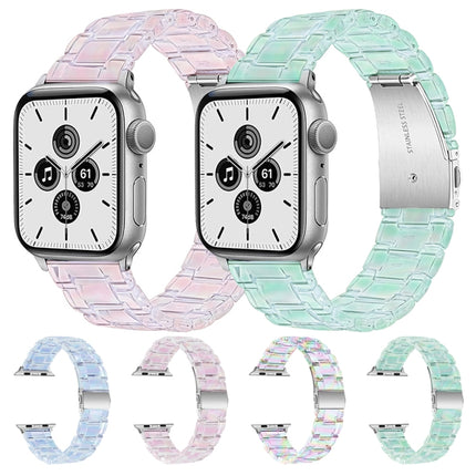 Three-Bead Translucent Watch Band For Apple Watch Series, 7 45mm / 6&SE&5&4 44mm / 3&2&1 42mm, 7 41mm / 6&SE&5&4 40mm / 3&2&1 38mm - DealBuddy