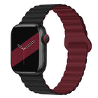 Reverse Buckle Magnetic Silicone Watch Band For Apple Watch Series, 7 45mm / 6&SE&5&4 44mm / 3&2&1 42mm, 7 41mm / 6&SE&5&4 40mm / 3&2&1 38mm - DealBuddy