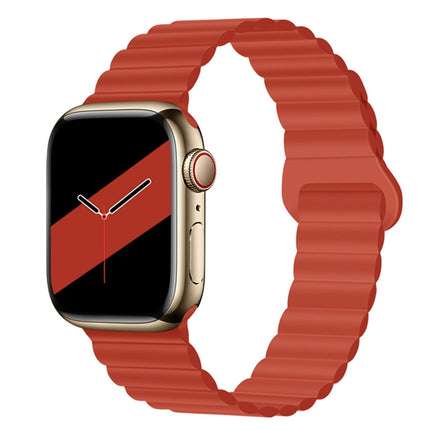 Reverse Buckle Magnetic Silicone Watch Band For Apple Watch Series, 7 45mm / 6&SE&5&4 44mm / 3&2&1 42mm, 7 41mm / 6&SE&5&4 40mm / 3&2&1 38mm - DealBuddy