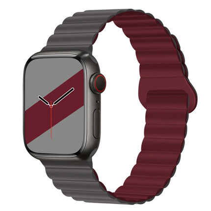 Reverse Buckle Magnetic Silicone Watch Band For Apple Watch Series, 7 45mm / 6&SE&5&4 44mm / 3&2&1 42mm, 7 41mm / 6&SE&5&4 40mm / 3&2&1 38mm - DealBuddy