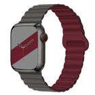 Reverse Buckle Magnetic Silicone Watch Band For Apple Watch Series, 7 45mm / 6&SE&5&4 44mm / 3&2&1 42mm, 7 41mm / 6&SE&5&4 40mm / 3&2&1 38mm - DealBuddy