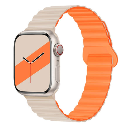 Reverse Buckle Magnetic Silicone Watch Band For Apple Watch Series, 7 45mm / 6&SE&5&4 44mm / 3&2&1 42mm, 7 41mm / 6&SE&5&4 40mm / 3&2&1 38mm - DealBuddy