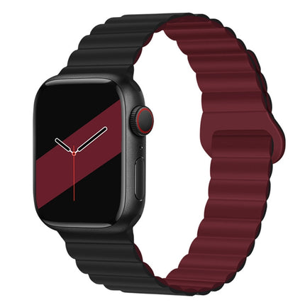 Reverse Buckle Magnetic Silicone Watch Band For Apple Watch Series, 7 45mm / 6&SE&5&4 44mm / 3&2&1 42mm, 7 41mm / 6&SE&5&4 40mm / 3&2&1 38mm - DealBuddy