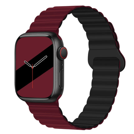 Reverse Buckle Magnetic Silicone Watch Band For Apple Watch Series, 7 45mm / 6&SE&5&4 44mm / 3&2&1 42mm, 7 41mm / 6&SE&5&4 40mm / 3&2&1 38mm - DealBuddy